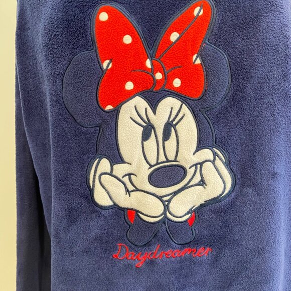 Disney Minnie Mouse Navy Blue Fleece plush Pullover Sweatshirt Daydreamer Graphi - Picture 3 of 14